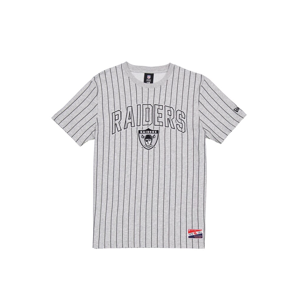 New Era Las Vegas Raiders Throwback Gray Pinstripe T-Shirt - Size S